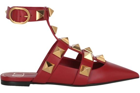 Valentino Roman Stud Ballerina Ballerina Rosso (donna)
