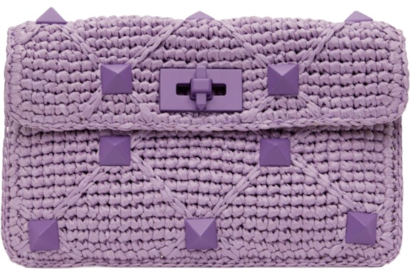 Valentino Roman Stud Small Pouch Purple