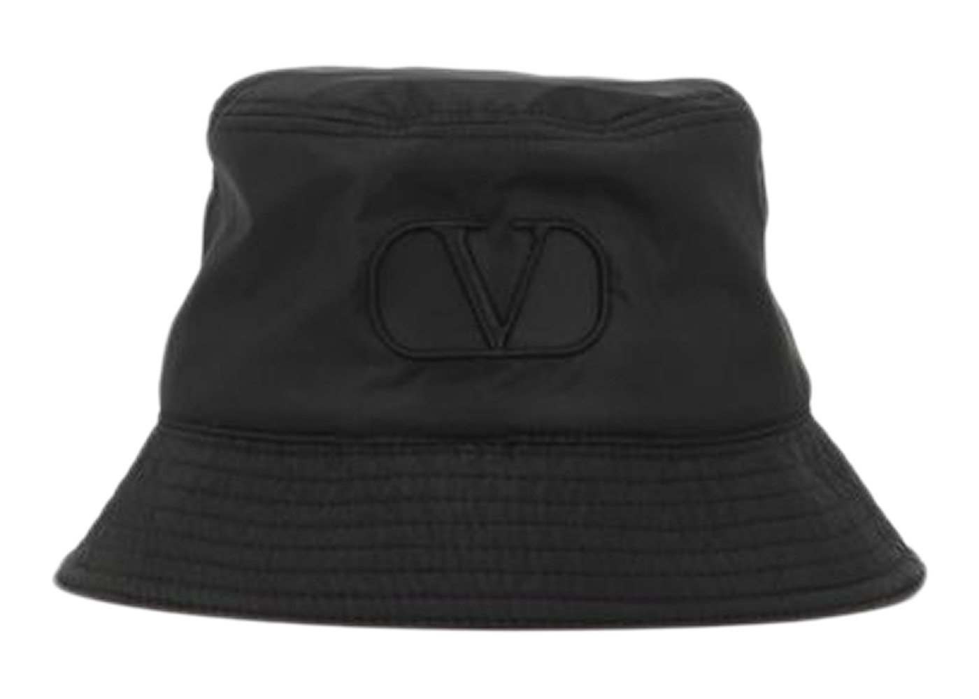 Valentino V Logo Bucket Hat Black