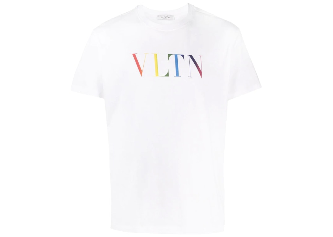 Pre-owned Valentino Vltn Print T-shirt White/multicolor