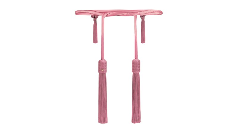 Valentino Runway - Cinturón de cuerda de satén de seda para mujer Absolute/Rosa