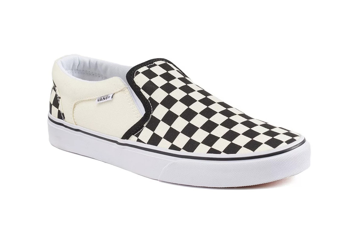 Pre-owned Vans Asher Slip-on Checkerboard In Sail/black