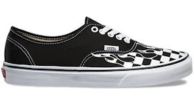 Flame and checkered vans best sale
