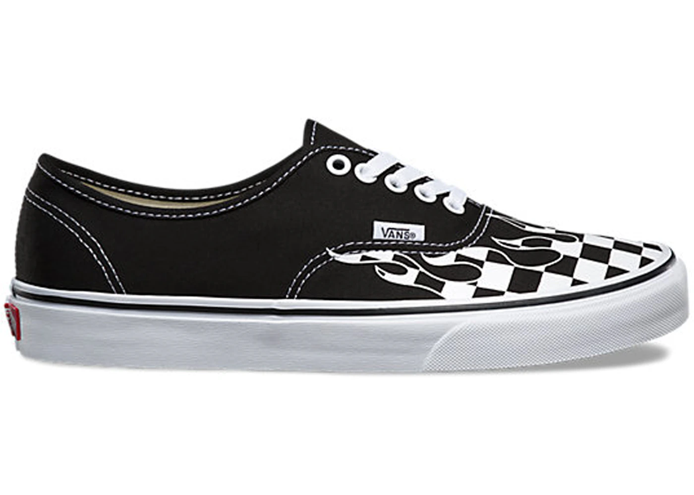 Red checkerboard flame deals vans
