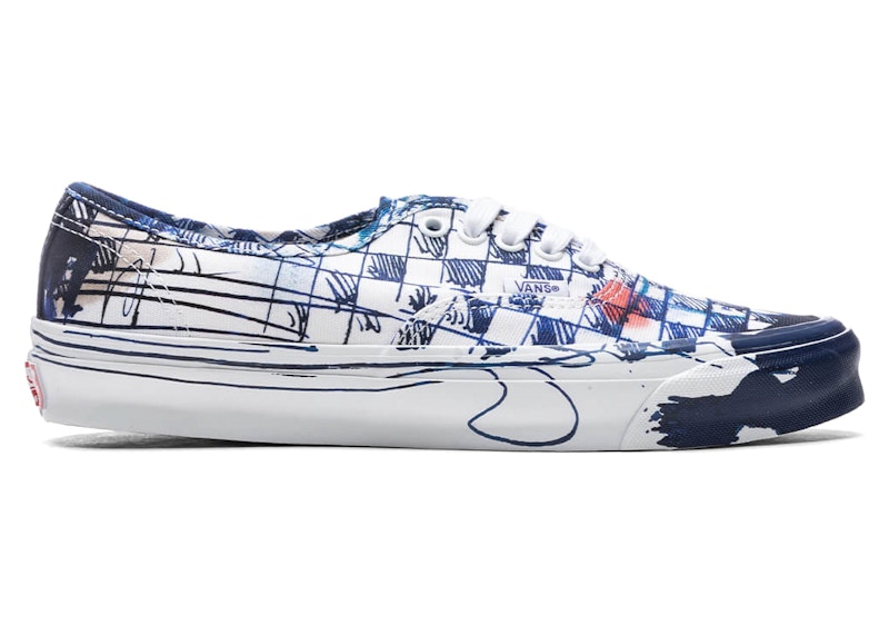 国内配送 VANS x CONNOR TINGLEY OG AUTHENTIC LX T.WHITE /BLUE Vans Authentic LX Connor Tingley Checkerboard White Blue
