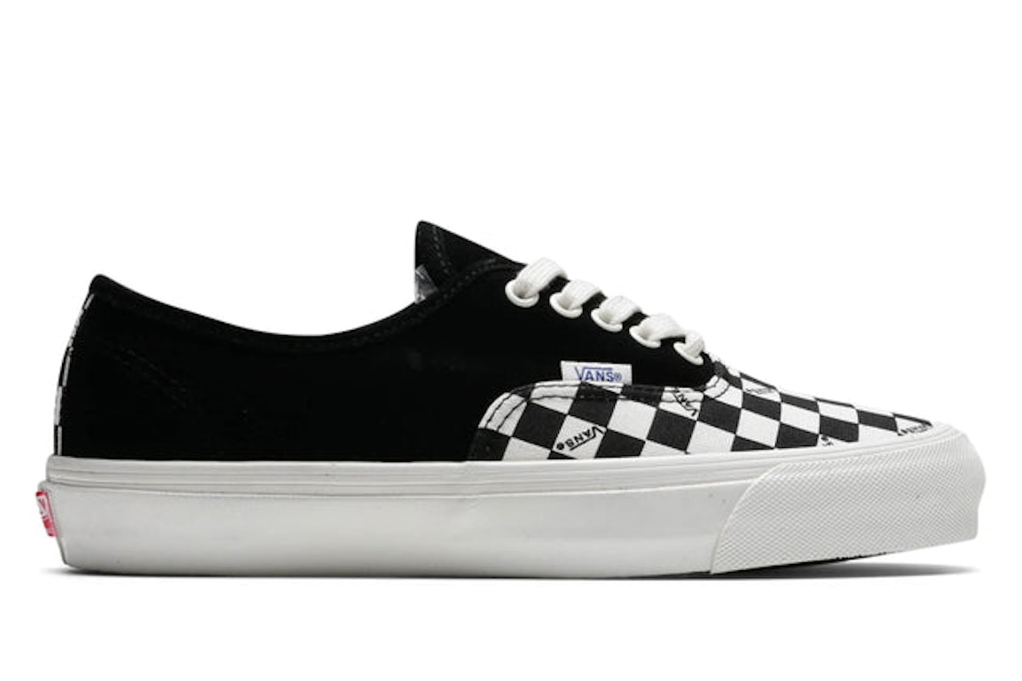 Click to view more detailed imagery on our partner's website Pre-owned Vans Authentic Og Lx Black Checkerboard Toe In Black/checkerboard