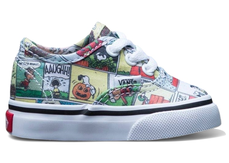 Pre-owned Vans Authentic Peanuts Comic Sneakers In Black/true White