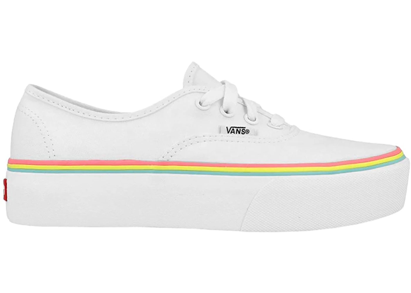 Vans white 2025 with rainbow