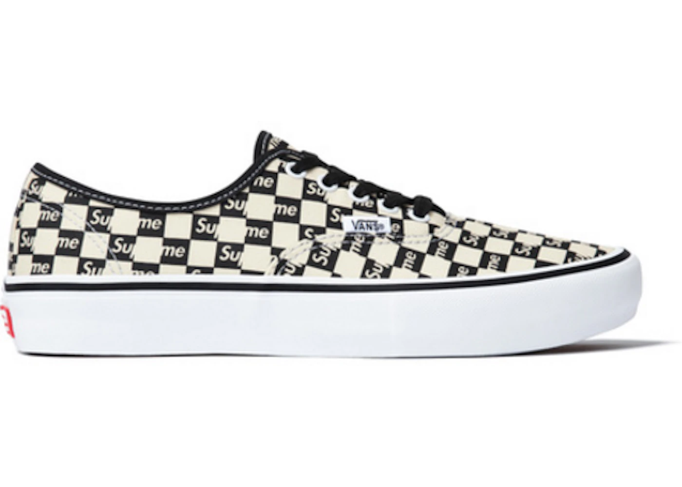 Vans Authentic Supreme Black Checker Logo Men's - VN000Q0DJLW - US