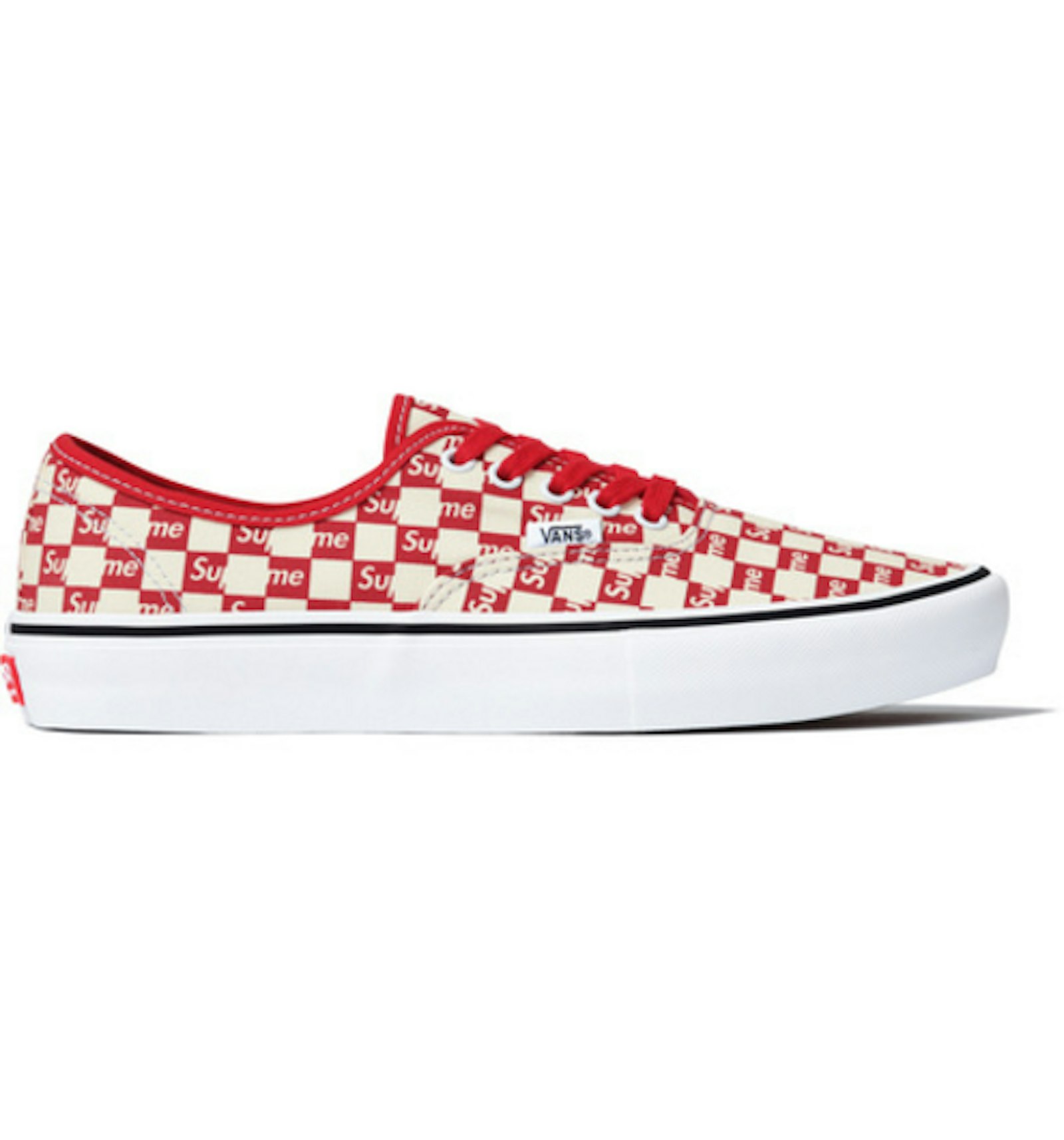 Vans Authentic Supreme Red Checker Logo Men's - VN000Q0DJLY - US