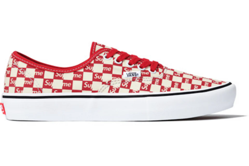 Vans Authentic Supreme Red Checker Logo