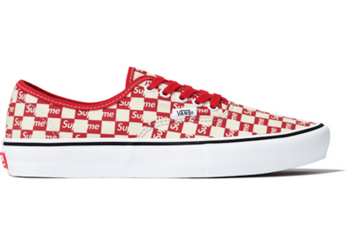 Vans Authentic Supreme Red Checker Logo Men's - VN000Q0DJLY - US