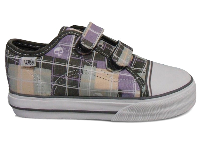 Pre-owned Vans Big Skool Skulls Plaid Sneakers In Grey In Gray