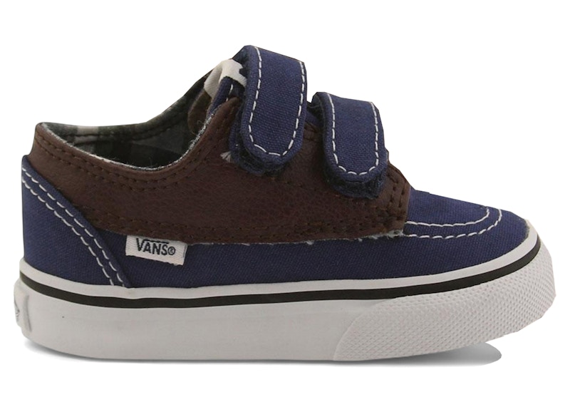 Pre-owned Vans Brigata V Leather Sneakers In Blue/estate/potting Soil