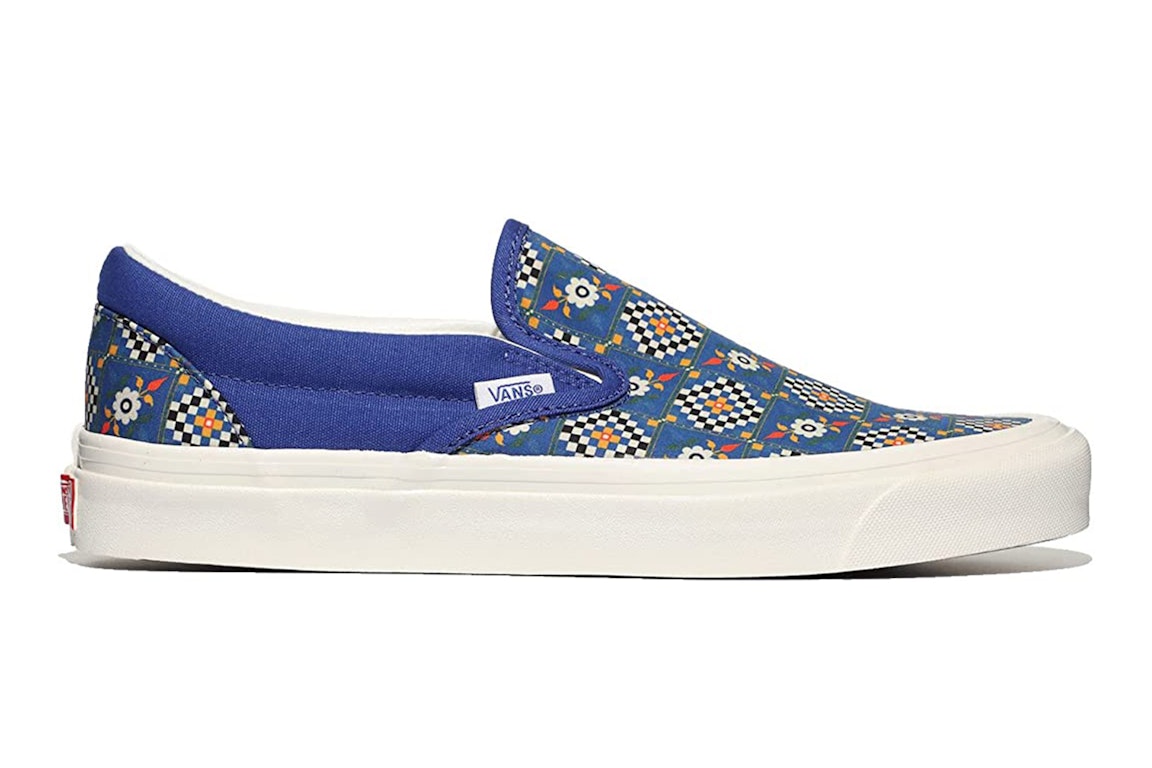 Pre-owned Vans Classic Slip-on 98 Dx Anaheim Factory Tile Checkerboard Blue In Tile Checkerboard/limoges
