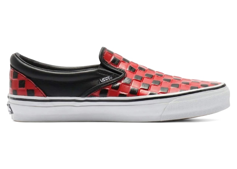 Vans Classic Slip-On 98 Vibram Checkerboard Red Black Men's