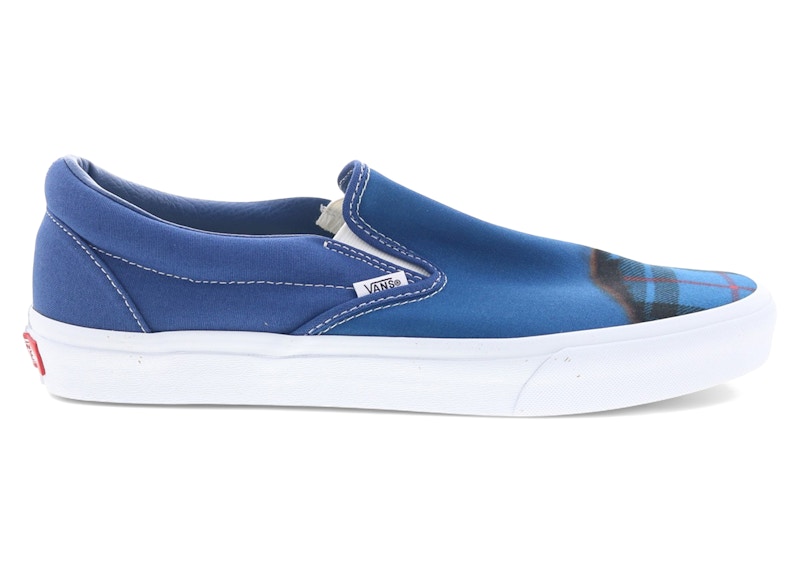 Pre-owned Vans Men's  Classic Slipon Big Reveal Canvas Sneakers In Navy Blue