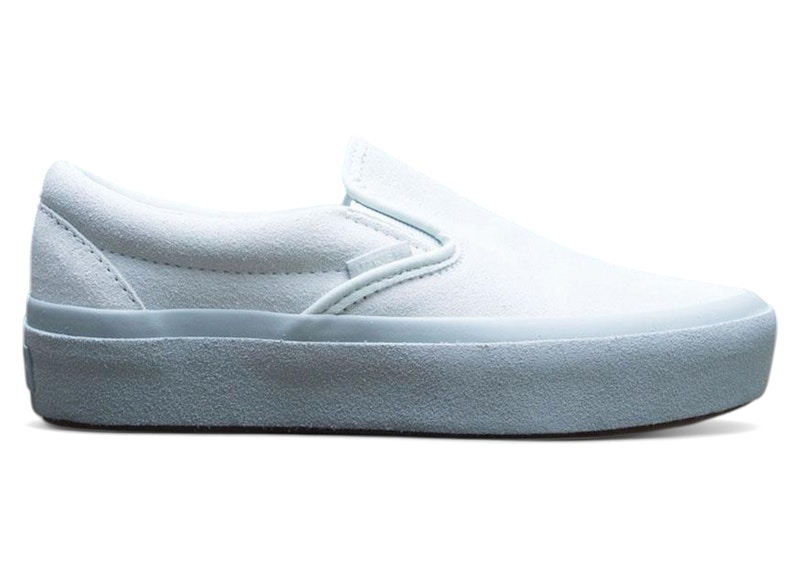 Pre-owned Vans Classic Slipon Suede (women's) Sneakers In Blue/flower/metal