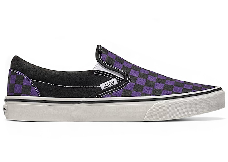 スーパーセール タイムセール 時間 Vans Classic Slip-On Checkerboard Black Gothic Grape メンズ 靴