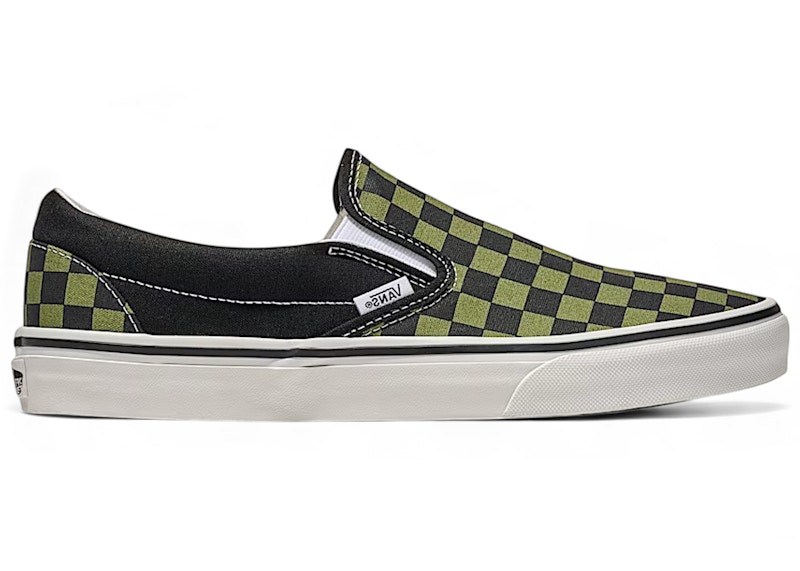 Vans Classic Slip-On Checkerboard Black Loden Green Men's