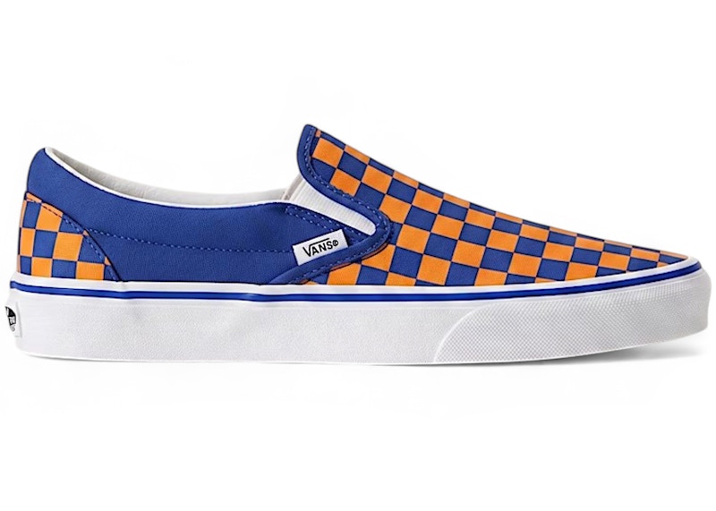 Vans Classic Slip-On Checkerboard Blue Orange