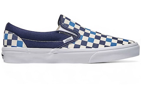 Vans Classic Slip-On Checkerboard Navy Blue White Men's