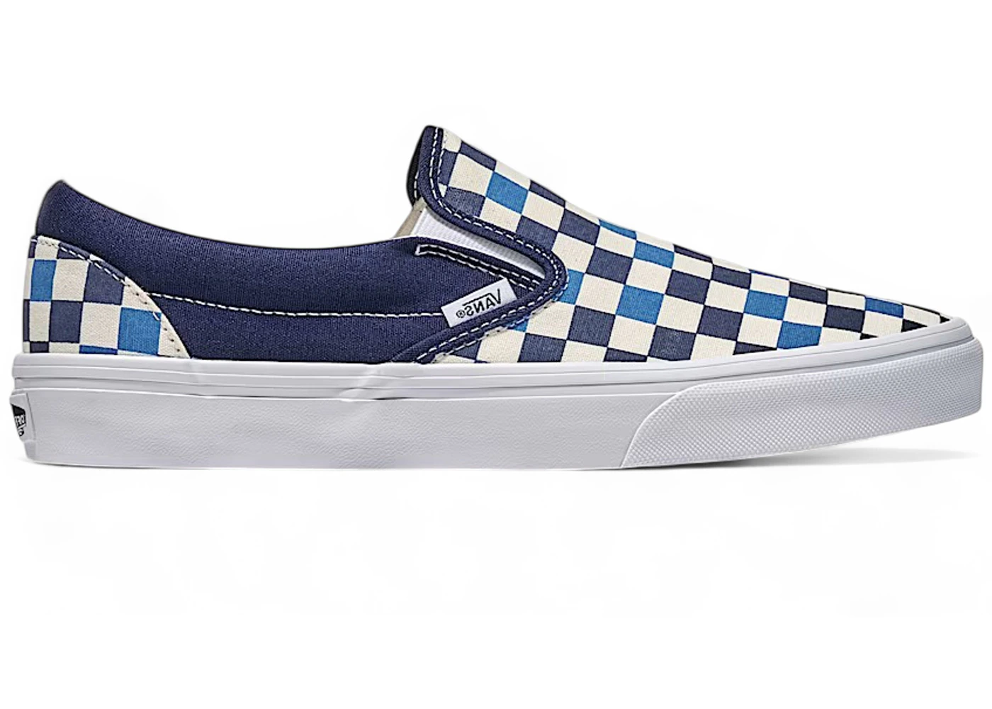 Vans Classic Slip-On Checkerboard Navy Blue White Men's