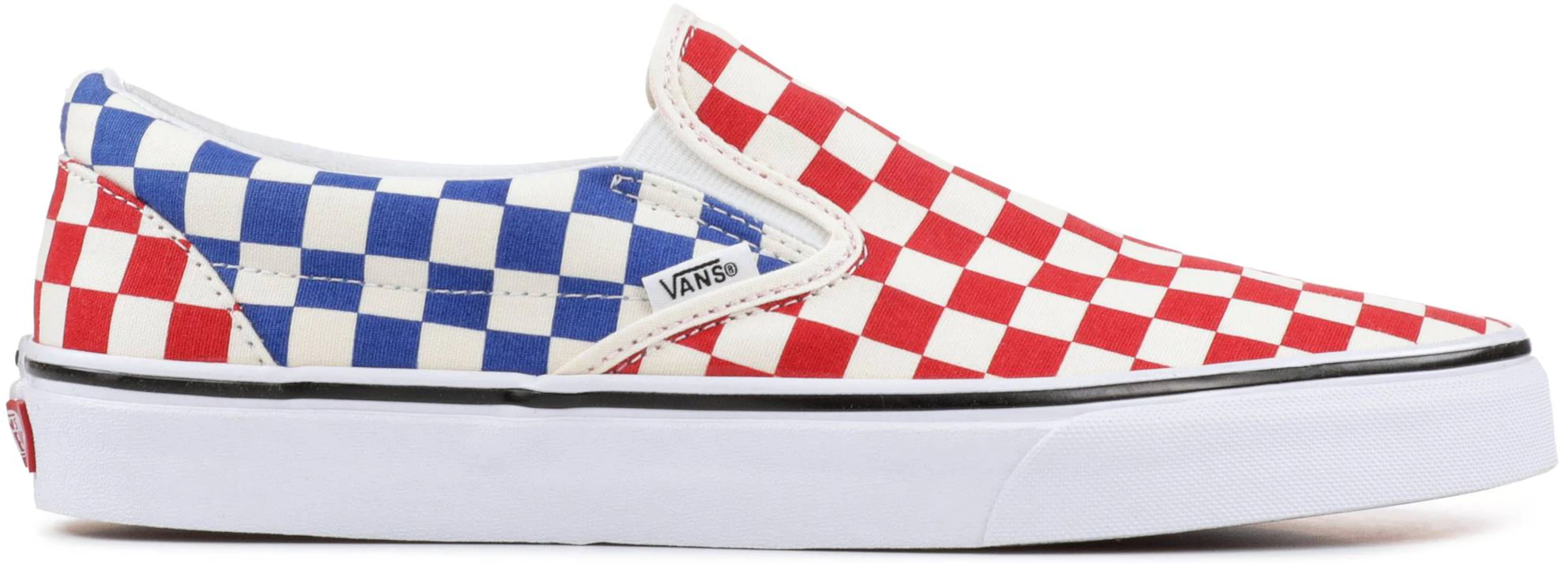 Vans Red And White Og Checkerboard Classic Slip-on Sneakers For Men ...