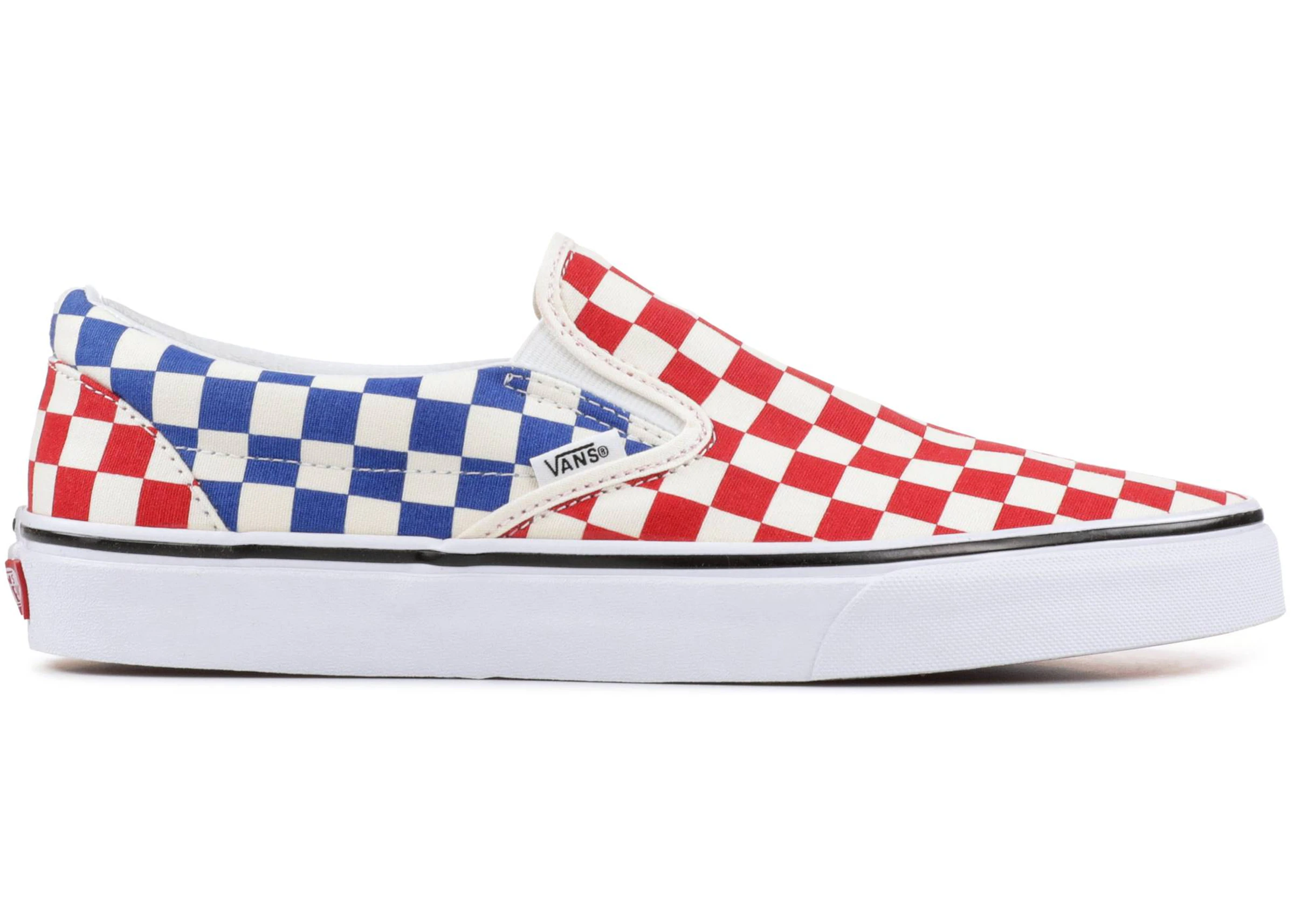 Vans Red And White Og Checkerboard Classic Slip-on Sneakers For Men ...