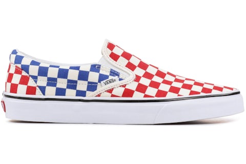 Red white and blue checkered vans shop