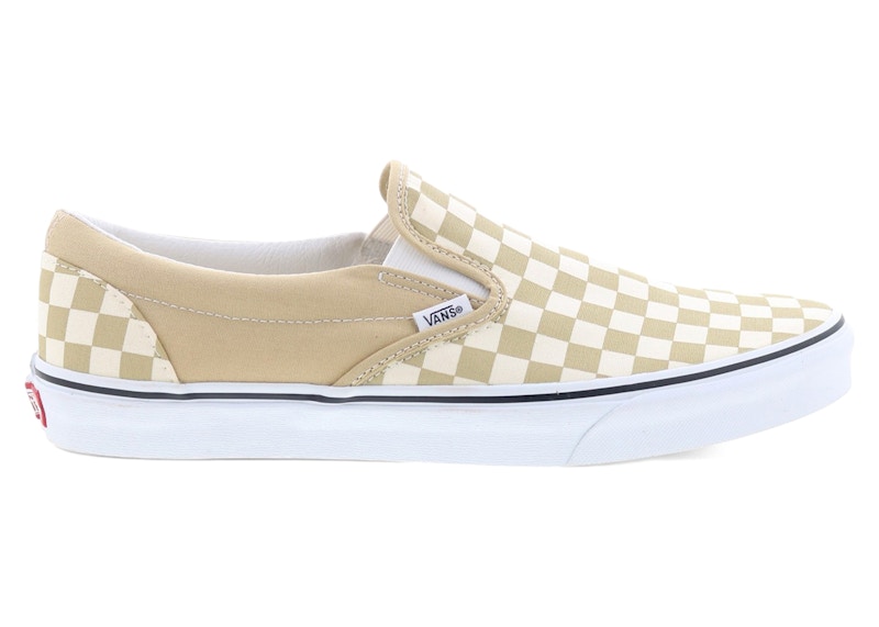 Pre-owned Vans Men's  Classic Slipon Checkerboard Sneakers In Taos Taupe