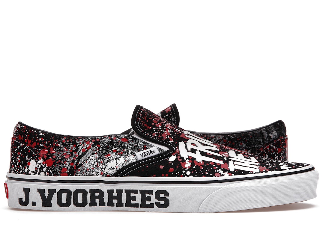 Pre-owned Vans Classic Slip-on Horror Pack Friday The 13th Jason Voorhees In Black/red/white