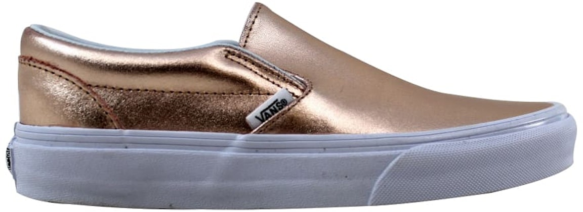 Pre-owned Vans Classic Slip-on Metallic Leather In Rose Gold