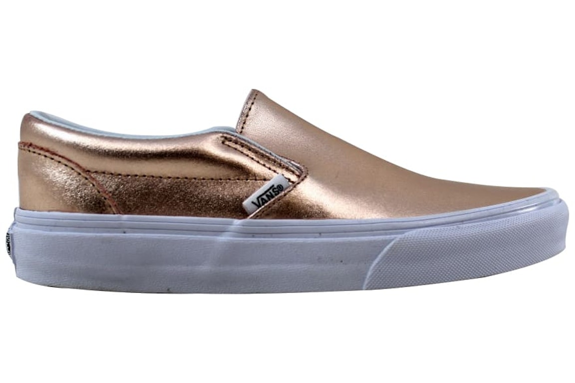 Pre-owned Vans Classic Slip-on Metallic Leather In Rose Gold