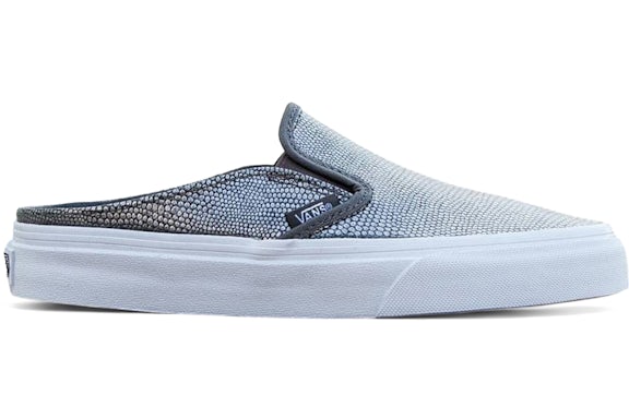 Vans Classic Slip-On Mule Embossed Leather Grey True White (Women's)