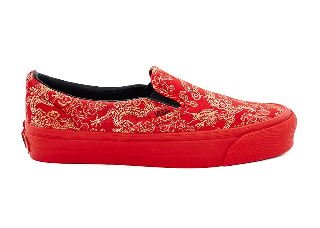 Pre-owned Vans Classic Slip-on Opening Ceremony Qi Pao Red In Red/gold