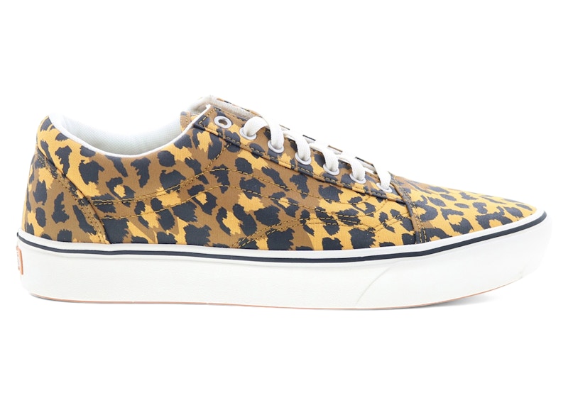 Pre-owned Vans Men's  Comfycush Old Skool Leopard Sneakers In Golden Brown/golden Glow