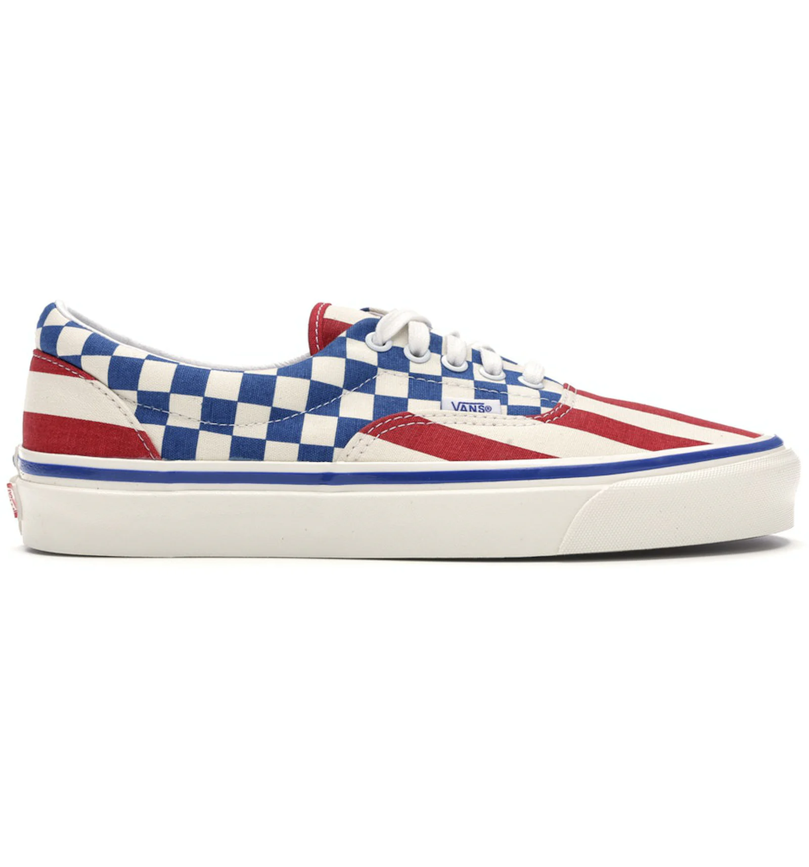 Vans Era 95 Anaheim Factory Red Stripes Blue Checkers Men s