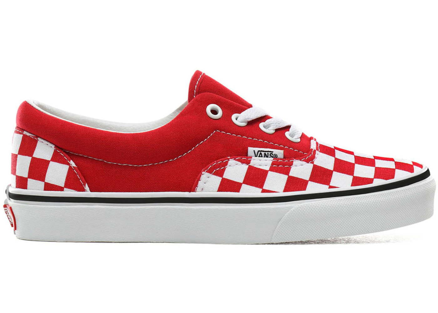 Vans red top checkered shoes