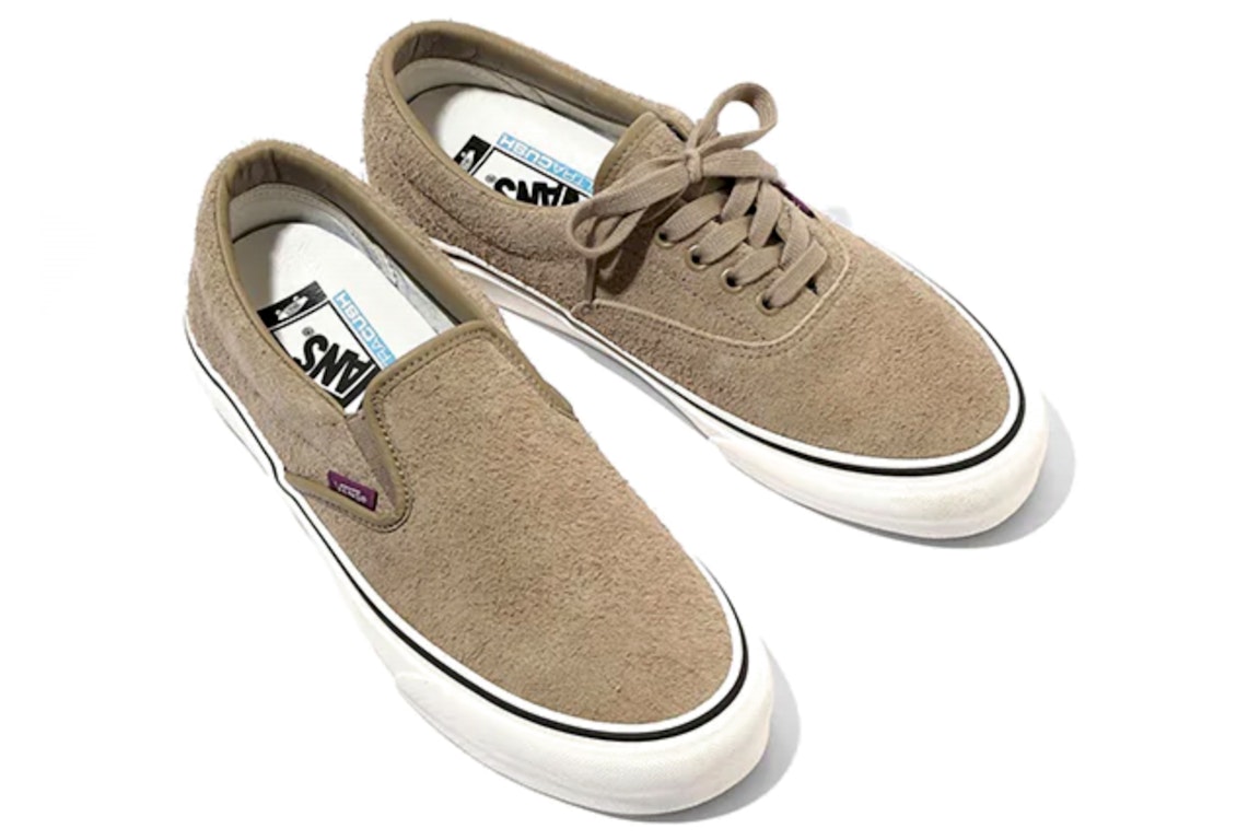 Pre-owned Vans Era Slip-on Needles Taupe In Taupe/beige/white