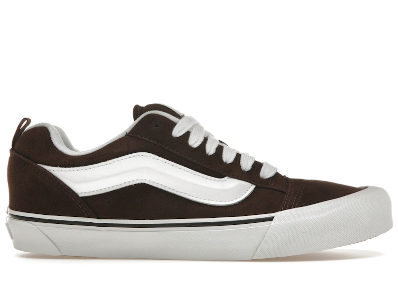 Pre-owned Vans Men's  Knu Skool White Sneakers In Brown/true White