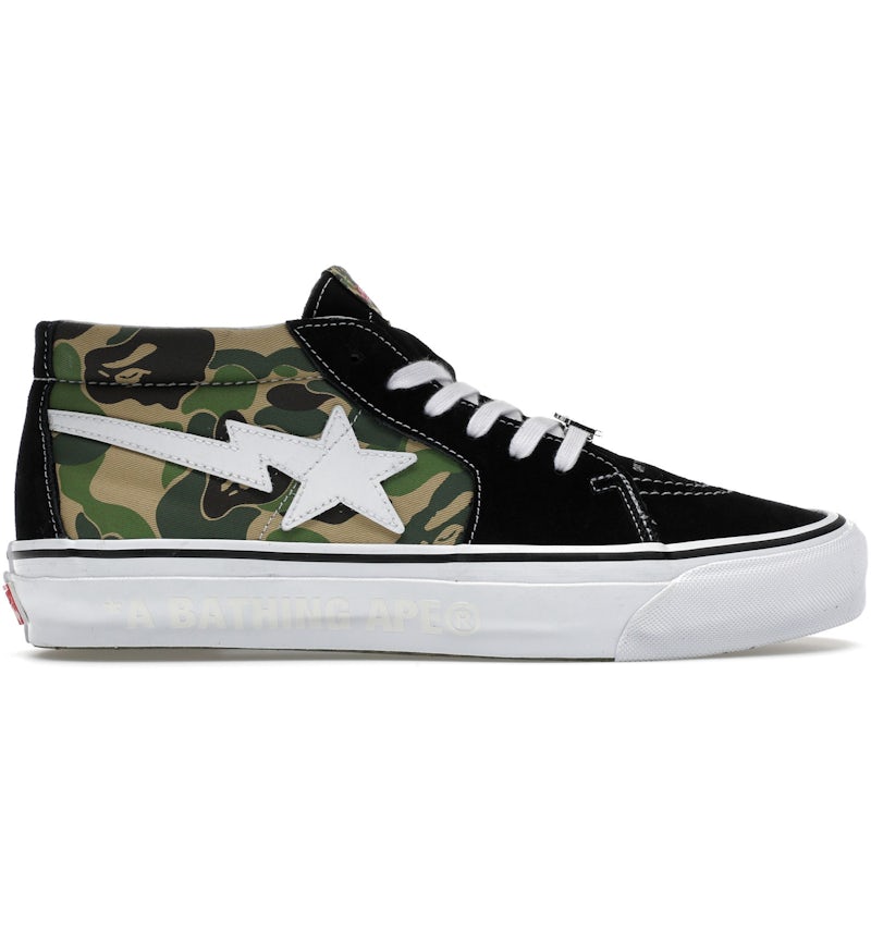 Vans LX Sk8-Mid Bape ABC Camo Black Green Men's VN000MZGCX3