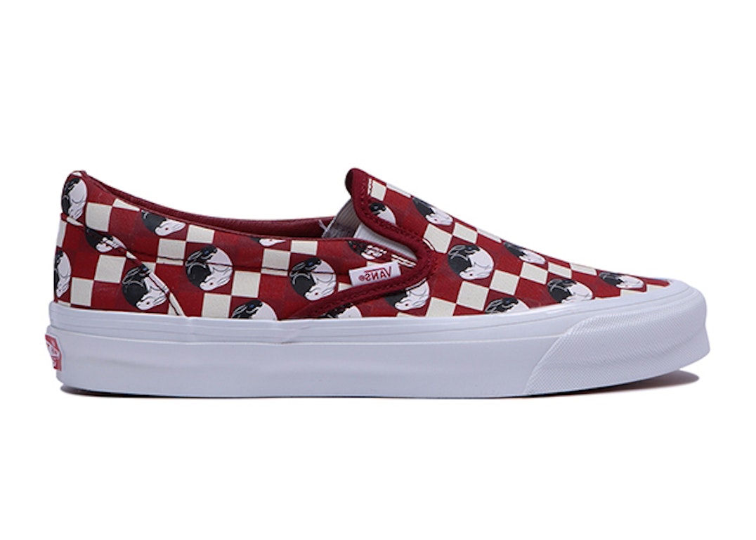 Pre-owned Vans Og Classic Slip-on Lx Year Of The Rabbit Red In Red/white/black