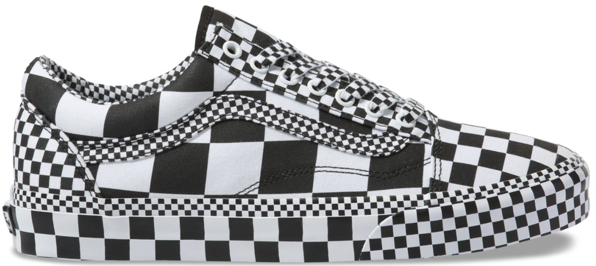 vans all over checkerboard slip on
