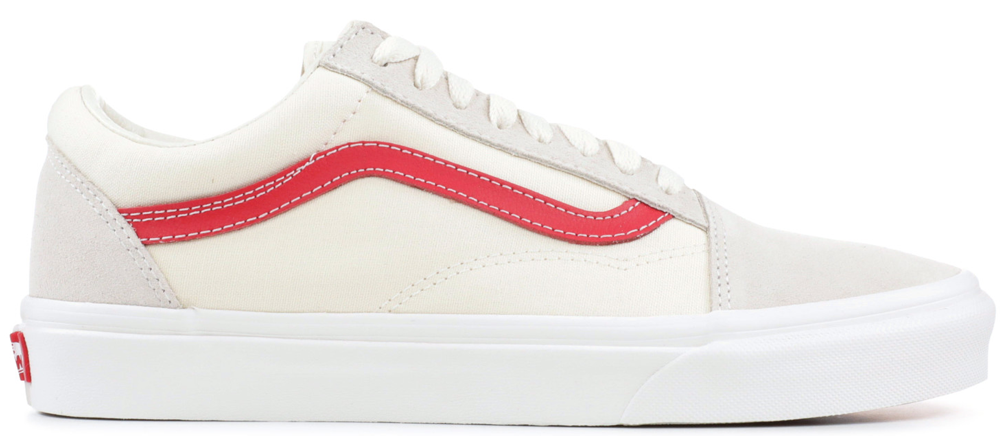 Vans Mens Old Skool - Shoes White/Red Size 10.5