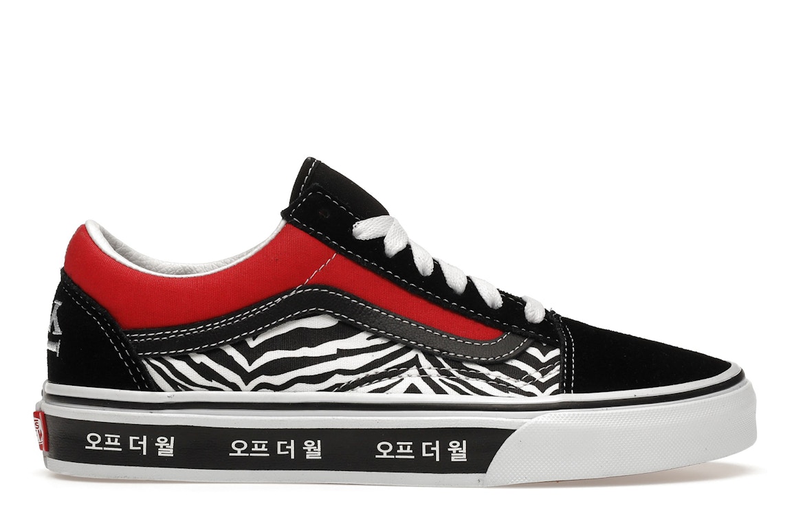 Click to view more detailed imagery on our partner's website Pre-owned Vans Old Skool Korean Typography In Racing Red/true Blue