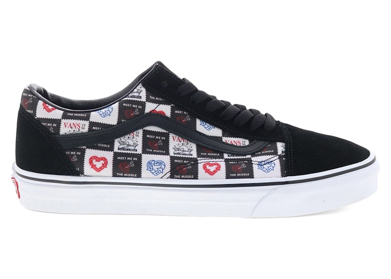 Pre-owned Vans Men's  Old Skool Love Letters Sneakers In Black/true White In Multi