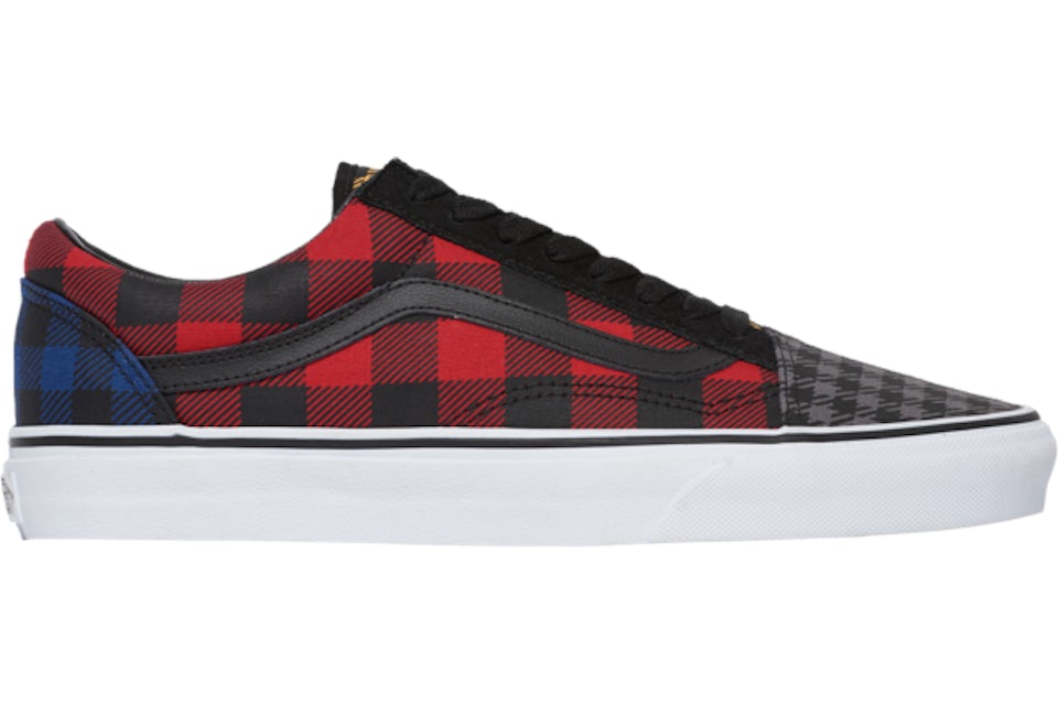 Vans old skool red black checkerboard on sale