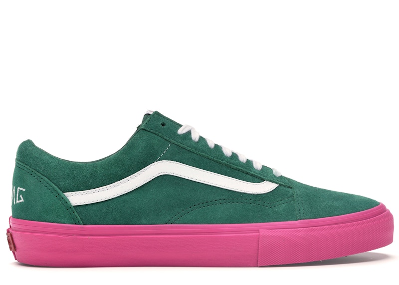 Vans Old Skool Pro S Golf Wang Green Pink Men s VN0QHMF5G US