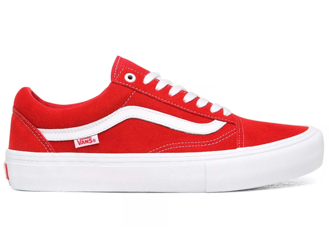 Pre-owned Vans Old Skool Pro Suede Suede Red White In Red/white